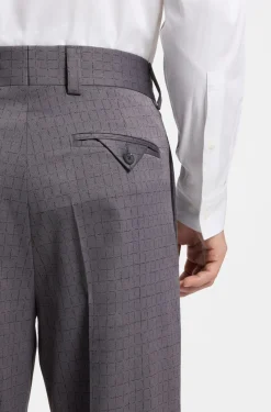 Modern-fit trousers in pin-check stretch fabric