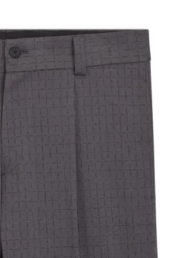 Modern-fit trousers in pin-check stretch fabric