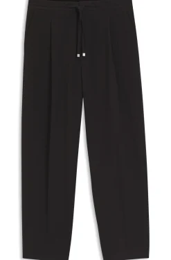 Modern-fit trousers in stretch-cotton seersucker