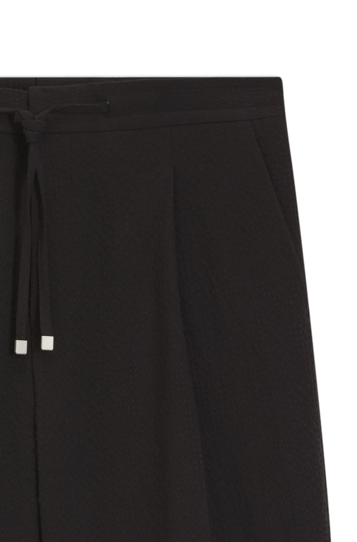 Modern-fit trousers in stretch-cotton seersucker