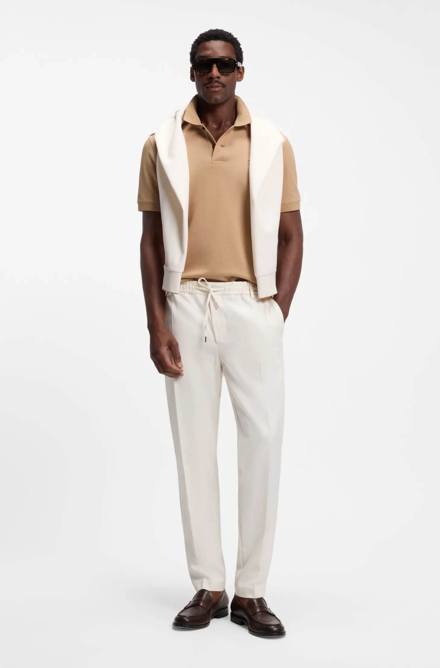 Modern-fit trousers in stretch twill