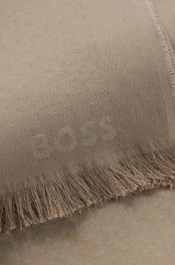 Monogram scarf in cotton and wool