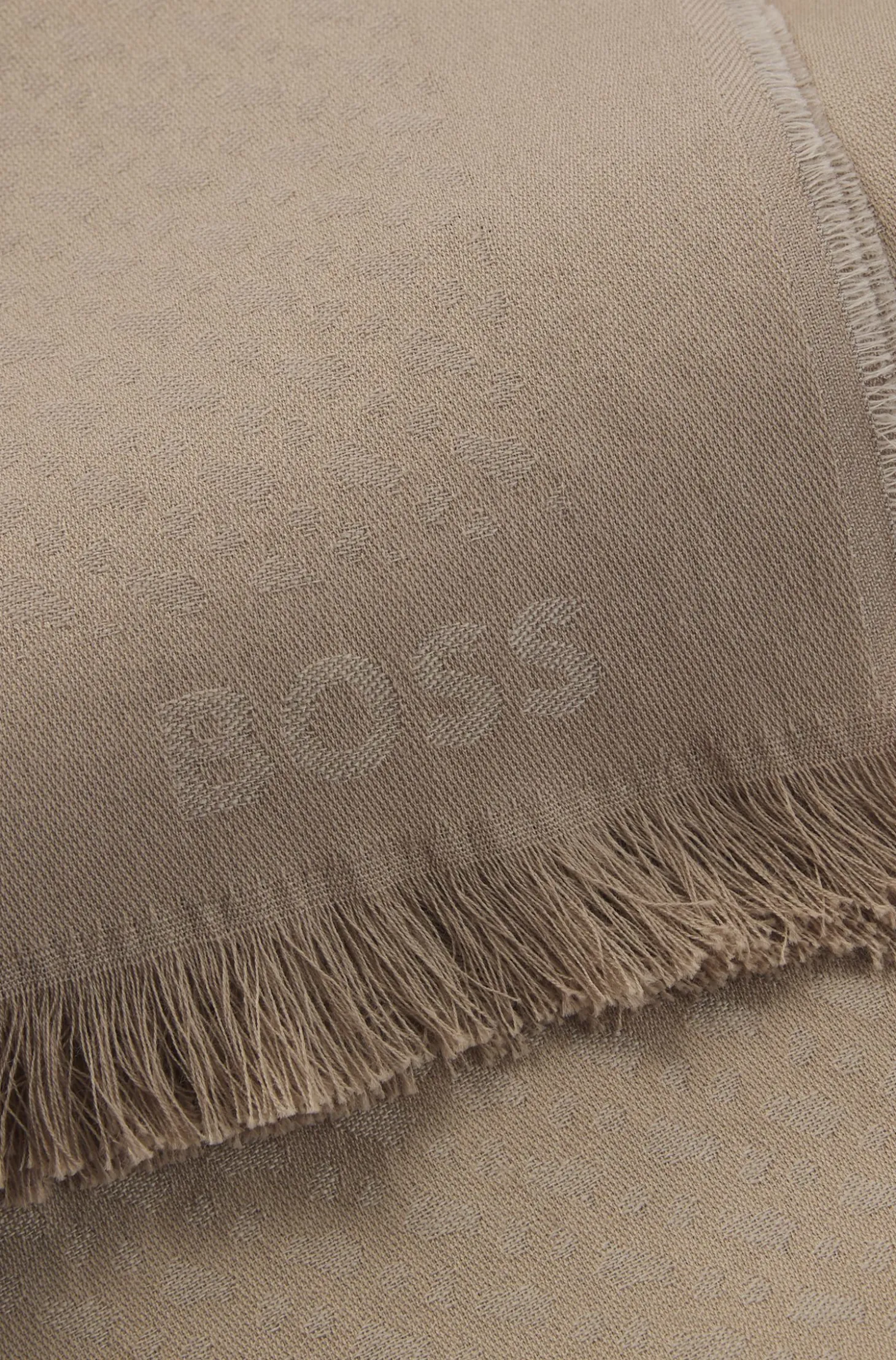 Monogram scarf in cotton and wool
