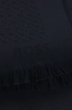 Monogram scarf in cotton and wool
