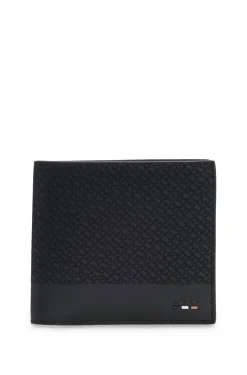 Monogram wallet with plain trims