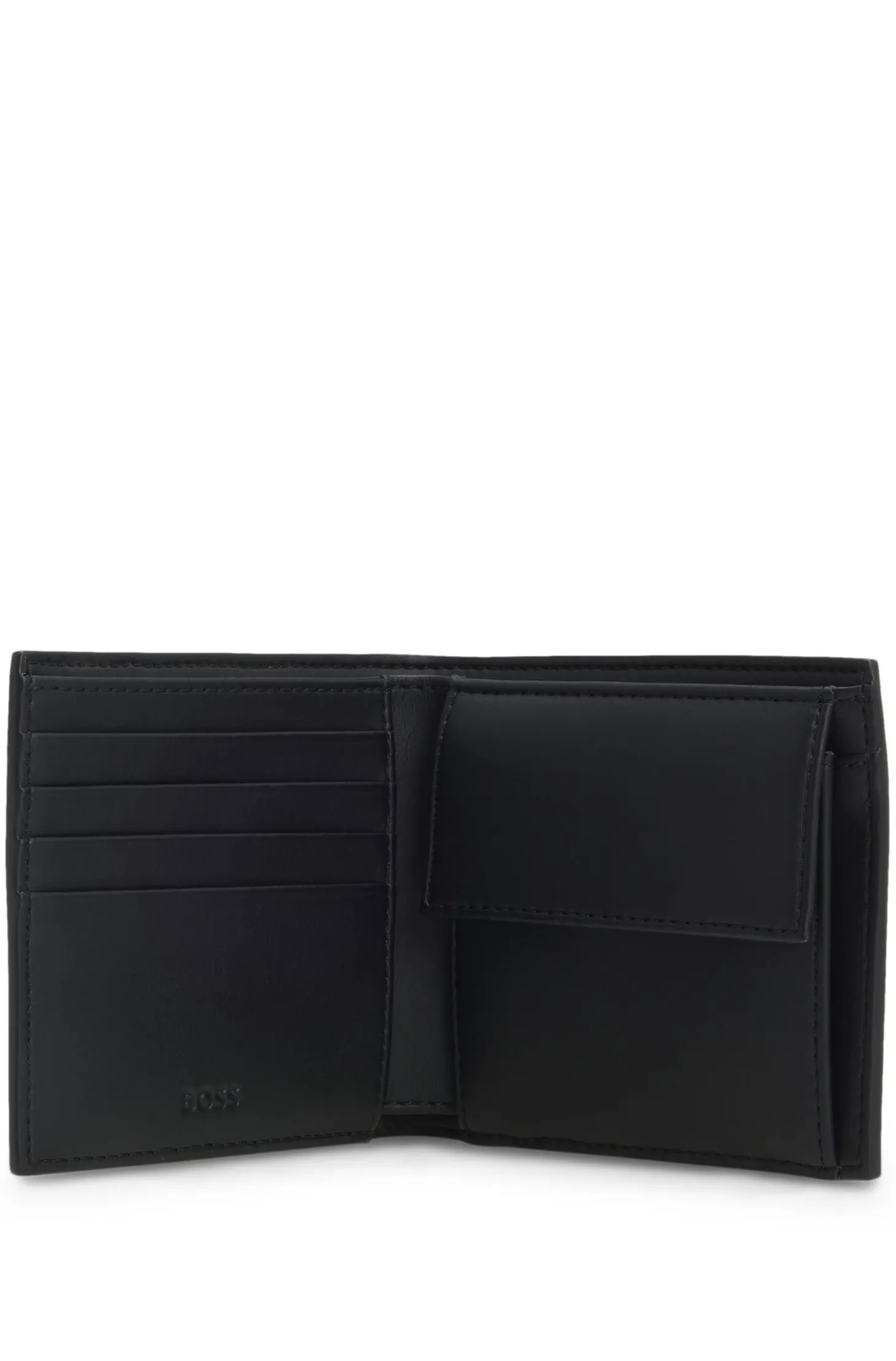 Monogram wallet with plain trims