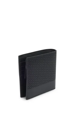 Monogram wallet with plain trims