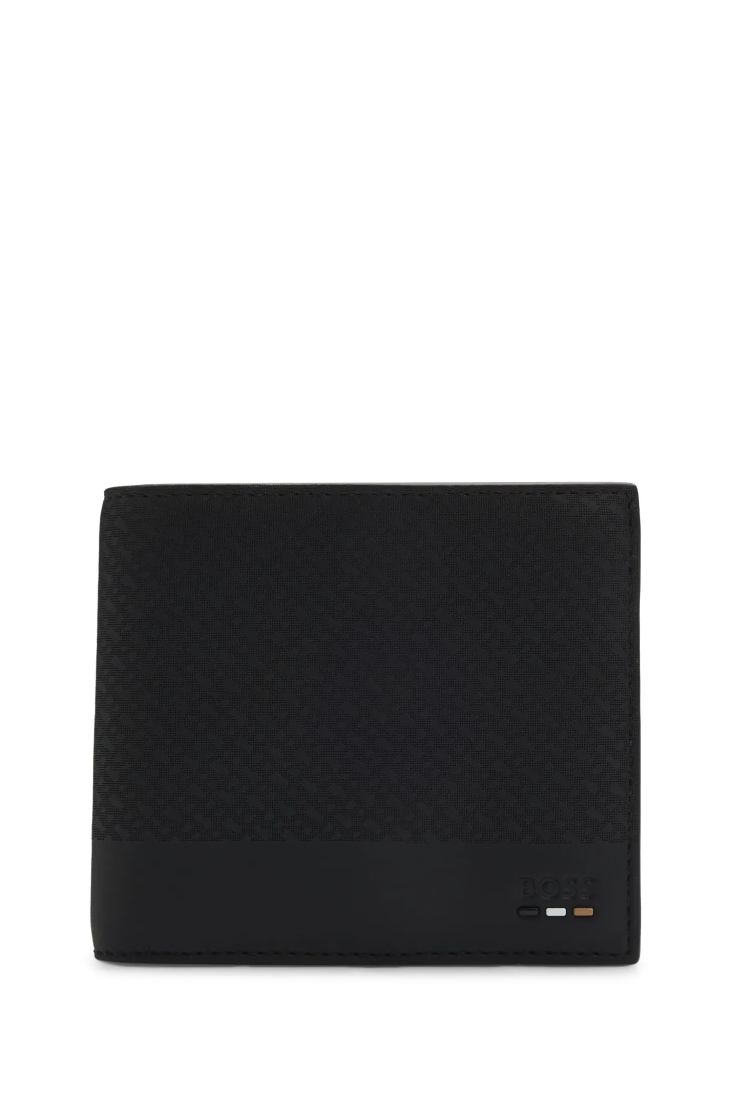 Monogram wallet with plain trims