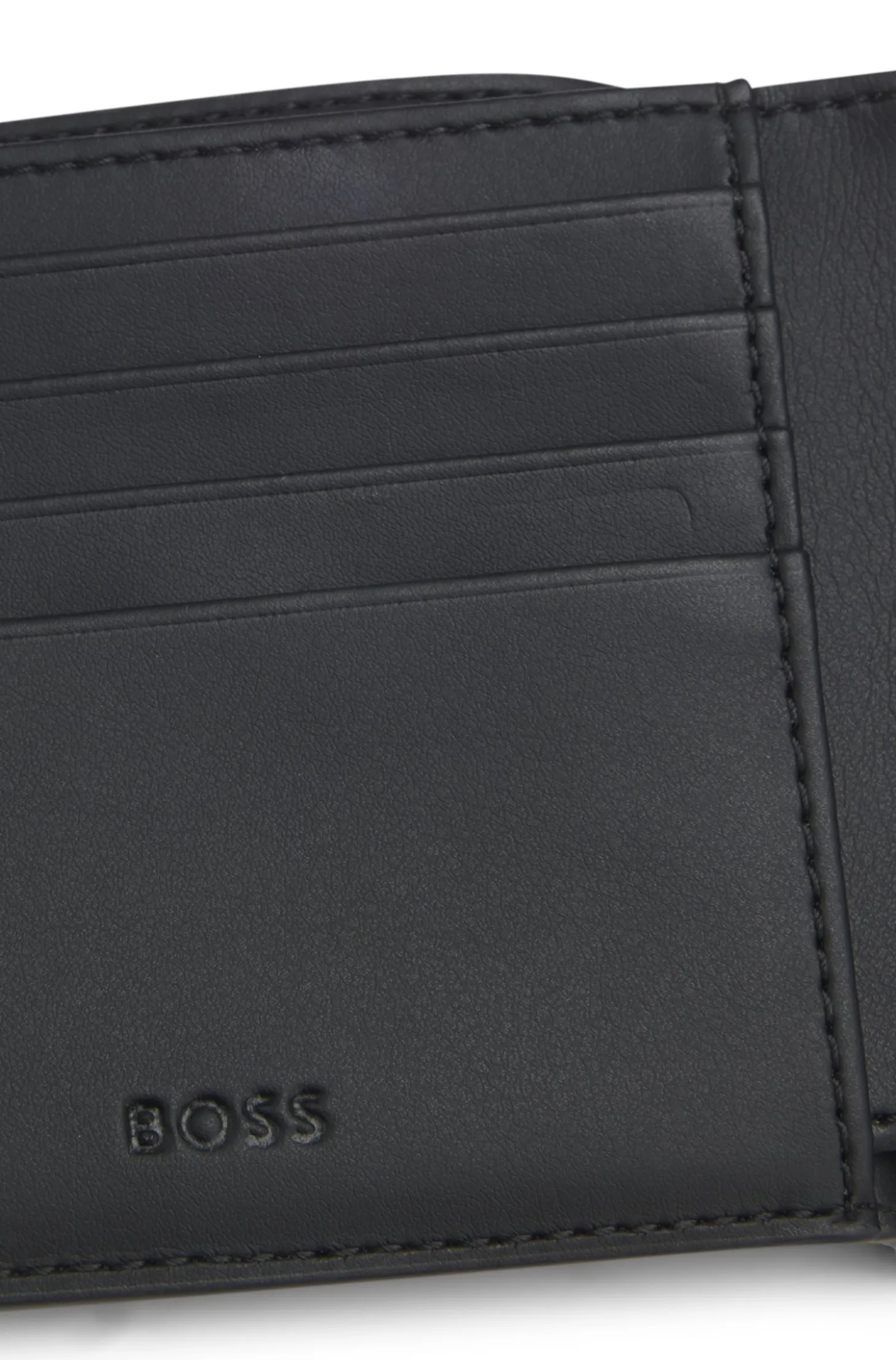 Monogram wallet with plain trims