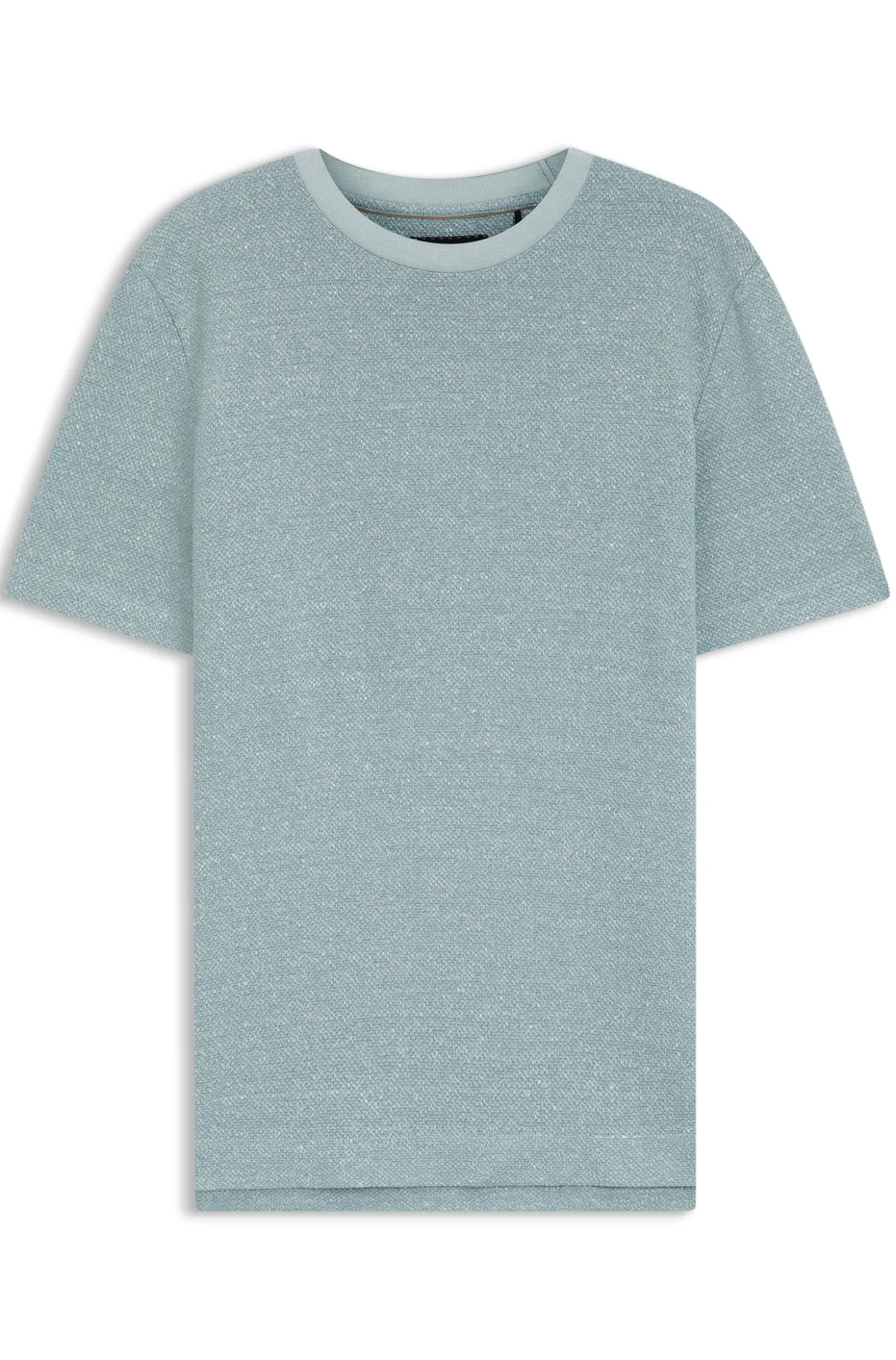 Mouliné-structured T-shirt in cotton, linen and silk