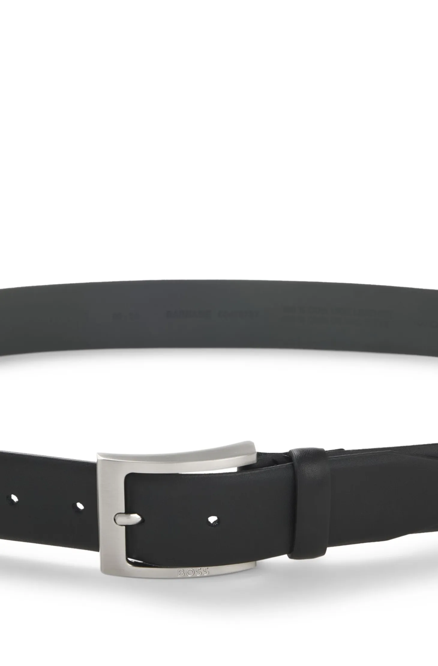 Nappa-leather belt with pin buckle