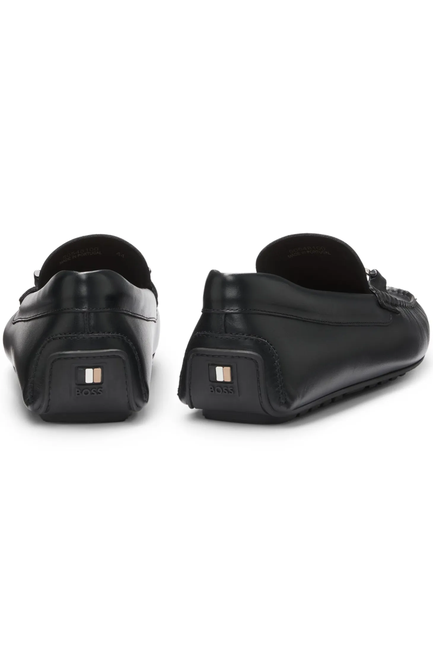 Nappa-leather driver shoes with branded hardware