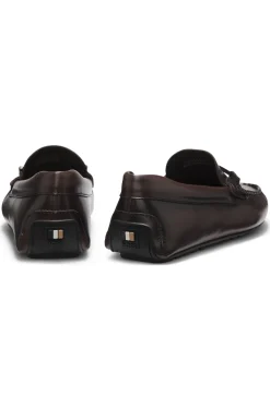 Nappa-leather driver shoes with branded hardware