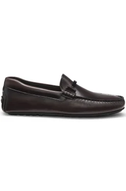 Nappa-leather driver shoes with branded hardware