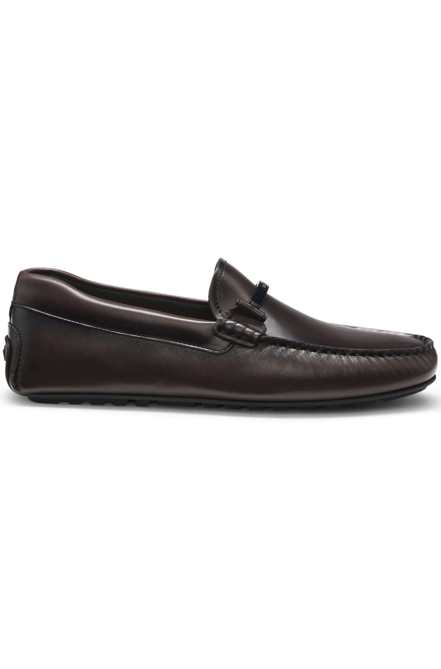 Nappa-leather driver shoes with branded hardware