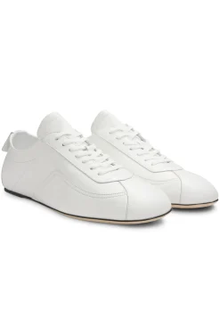 Nappa-leather trainers with debossed logo