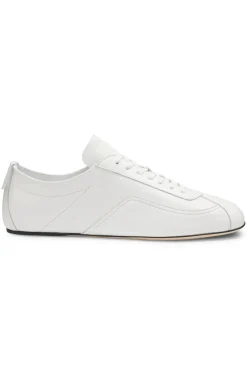 Nappa-leather trainers with debossed logo
