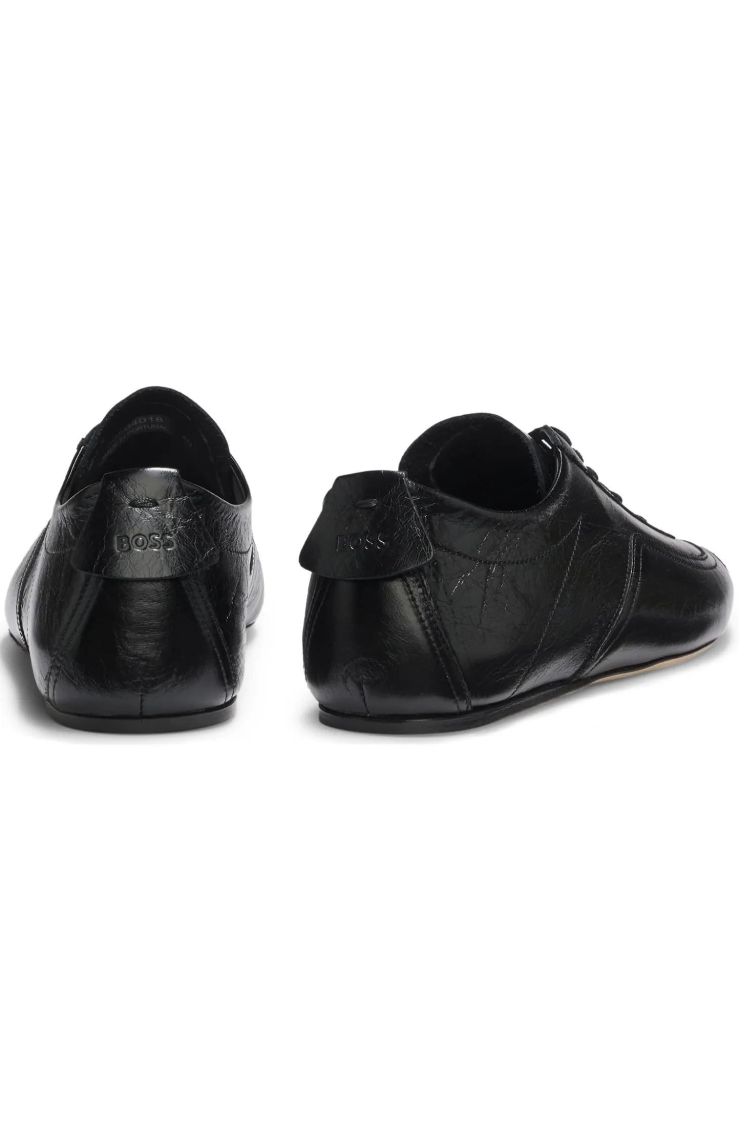 Nappa-leather trainers with debossed logo