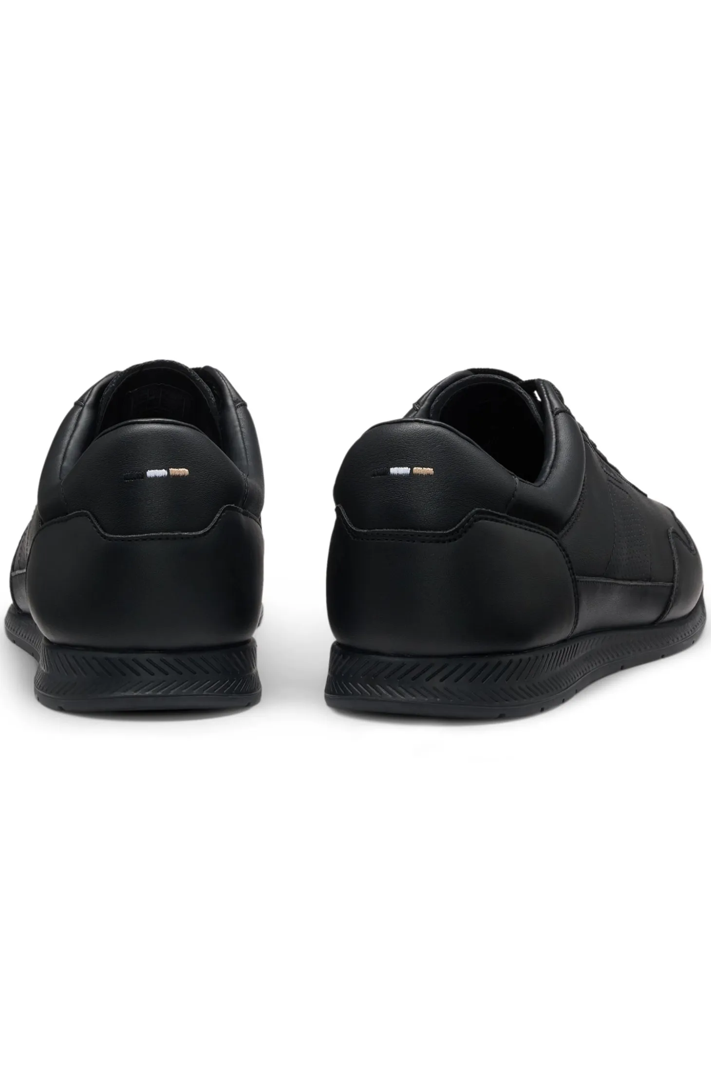 Nappa-leather trainers with gold-tone branding