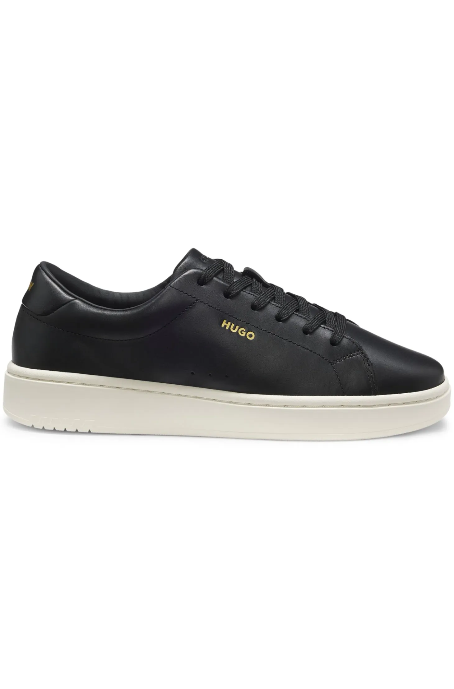 Nappa-leather trainers with gold-tone logo