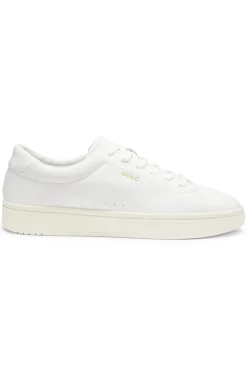 Nappa-leather trainers with gold-tone logo