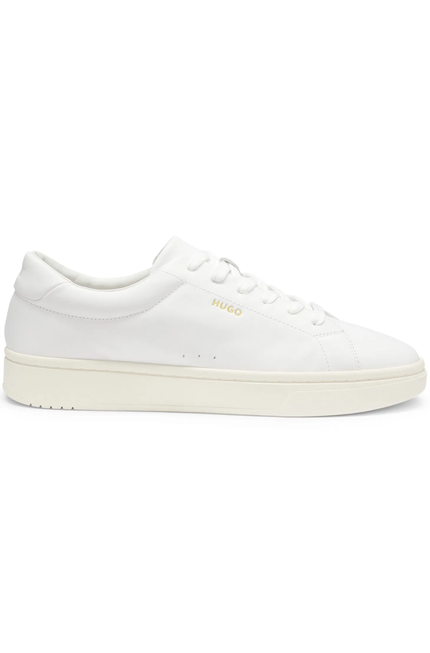 Nappa-leather trainers with gold-tone logo