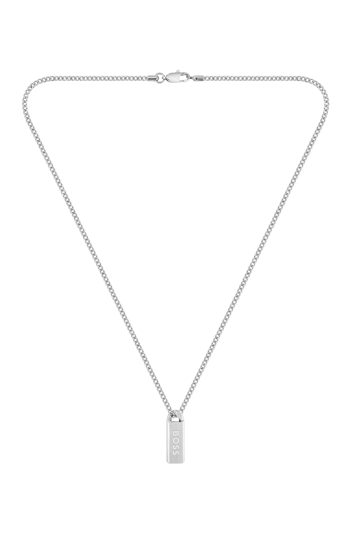 Necklace with logo plate
