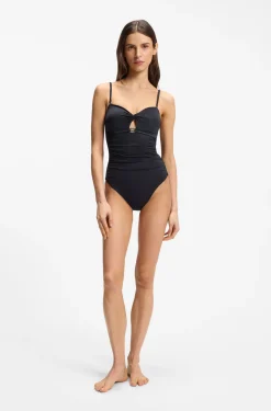 One-piece swimsuit with Double B monogram