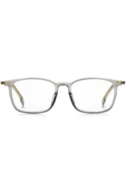 Optical frames in transparent acetate and gold-tone steel