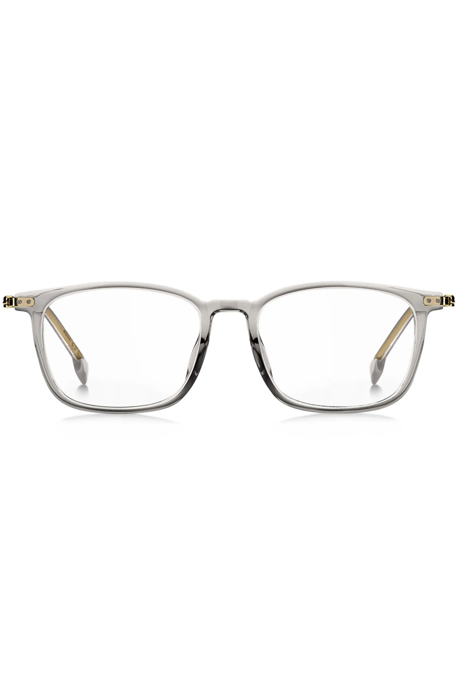 Optical frames in transparent acetate and gold-tone steel
