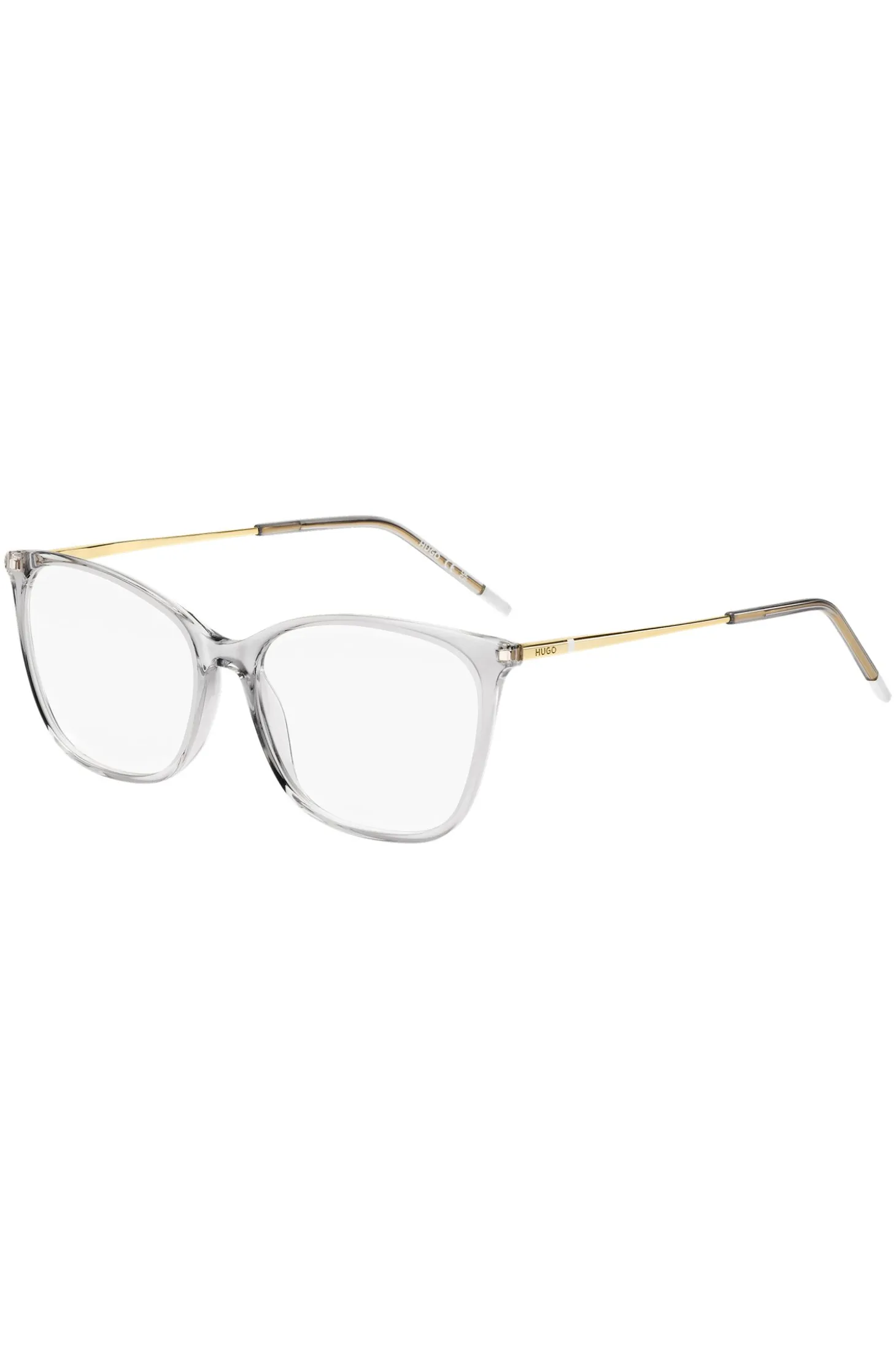 Optical frames in transparent acetate with gold-tone temples