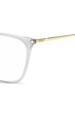 Optical frames in transparent acetate with gold-tone temples
