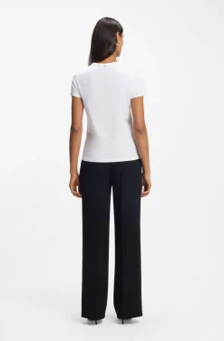 Organic-cotton slim-fit T-shirt with contrast logo