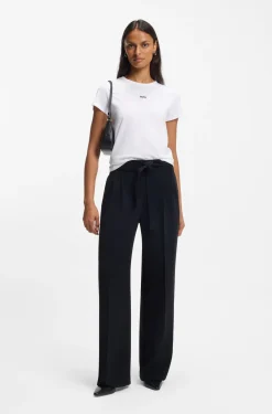 Organic-cotton slim-fit T-shirt with contrast logo