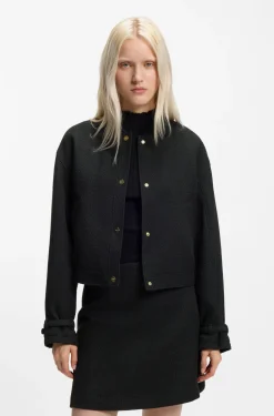 Oversized-fit blazer in bouclé fabric