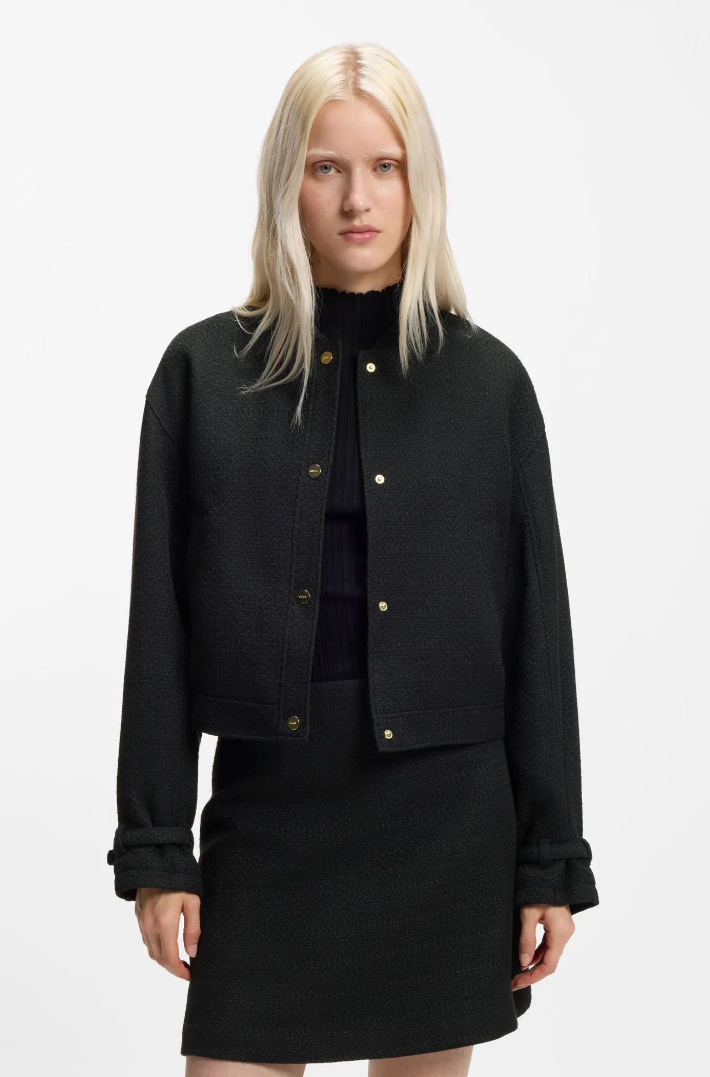Oversized-fit blazer in bouclé fabric