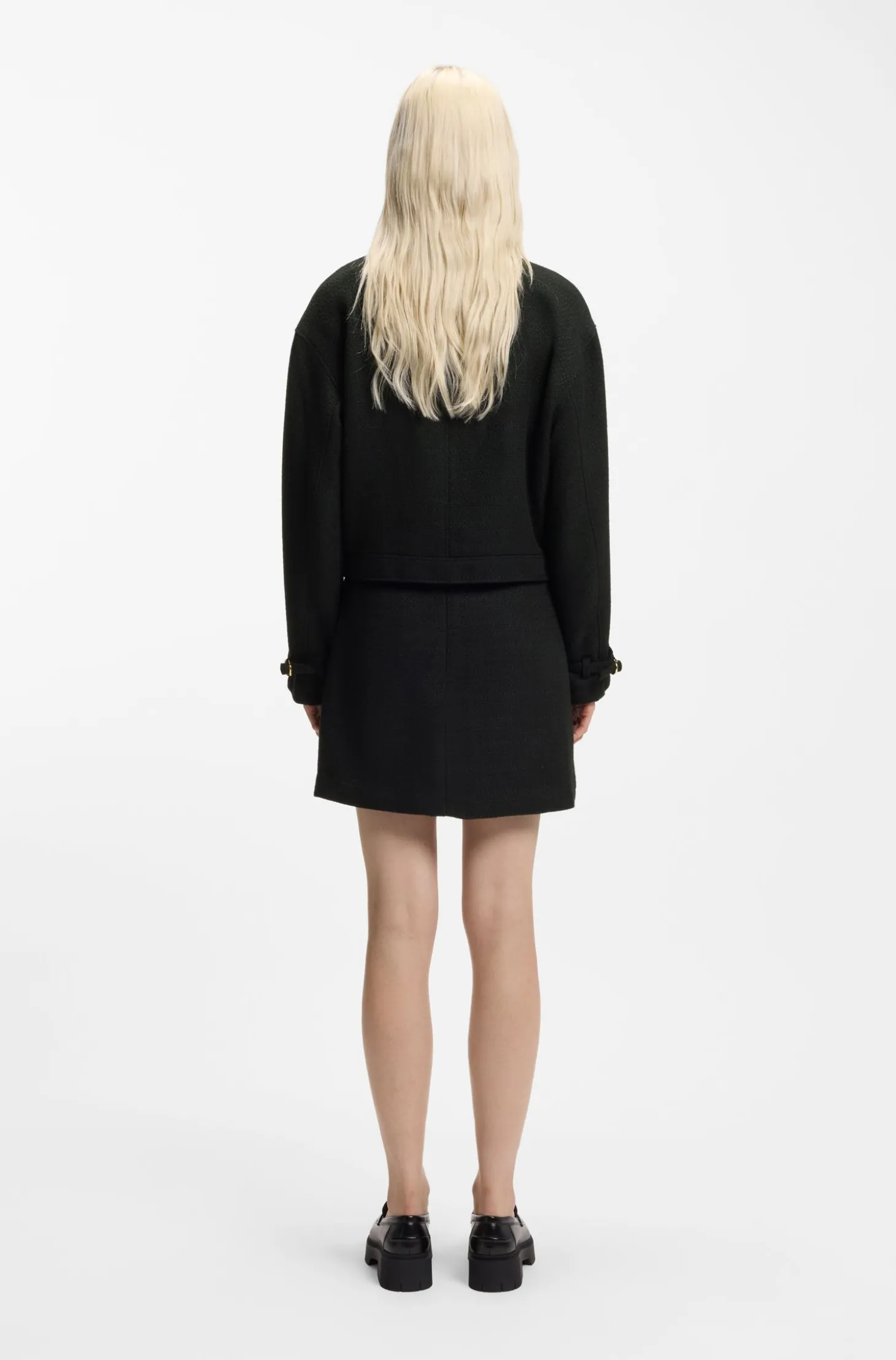 Oversized-fit blazer in bouclé fabric