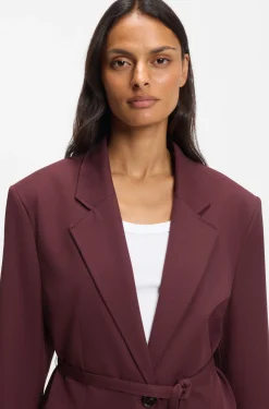 Oversized-fit blazer with belt