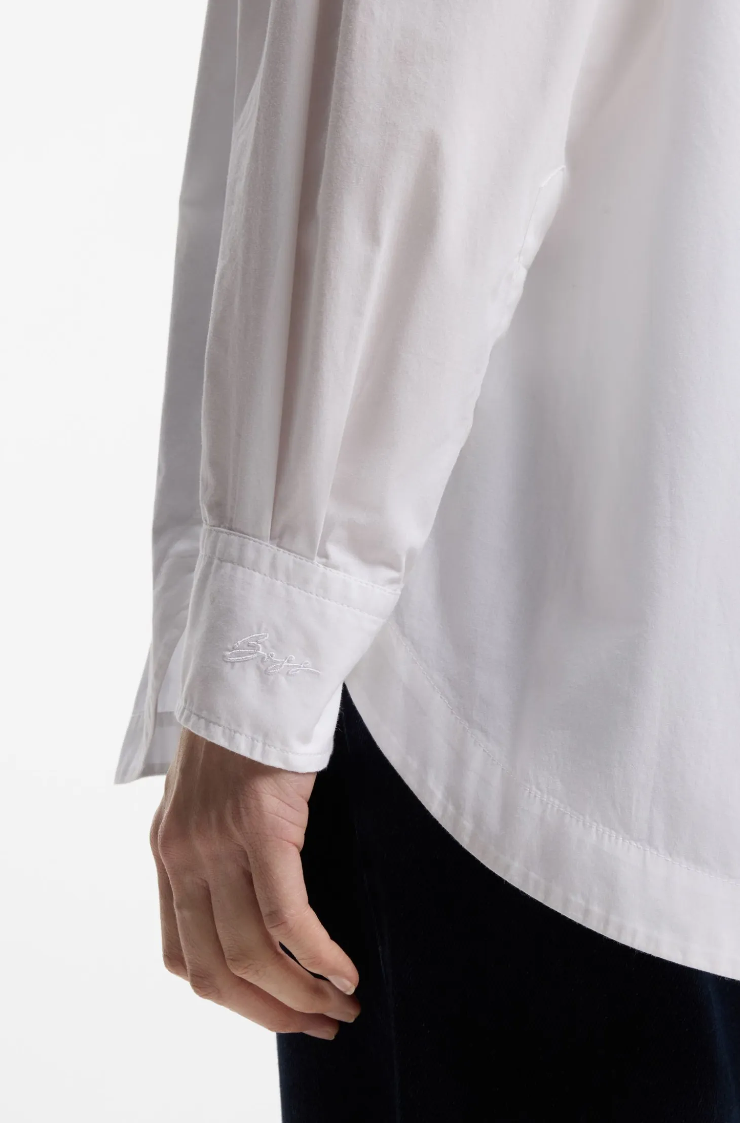 Oversized-fit blouse in cotton poplin