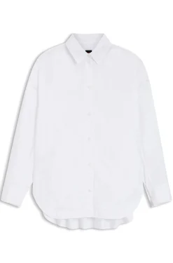 Oversized-fit blouse in cotton poplin