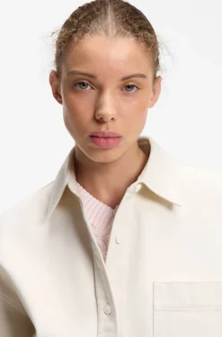 Oversized-fit blouse in cotton twill