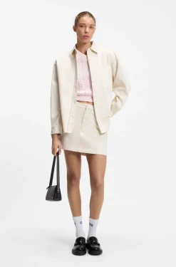 Oversized-fit blouse in cotton twill