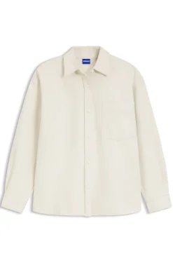 Oversized-fit blouse in cotton twill
