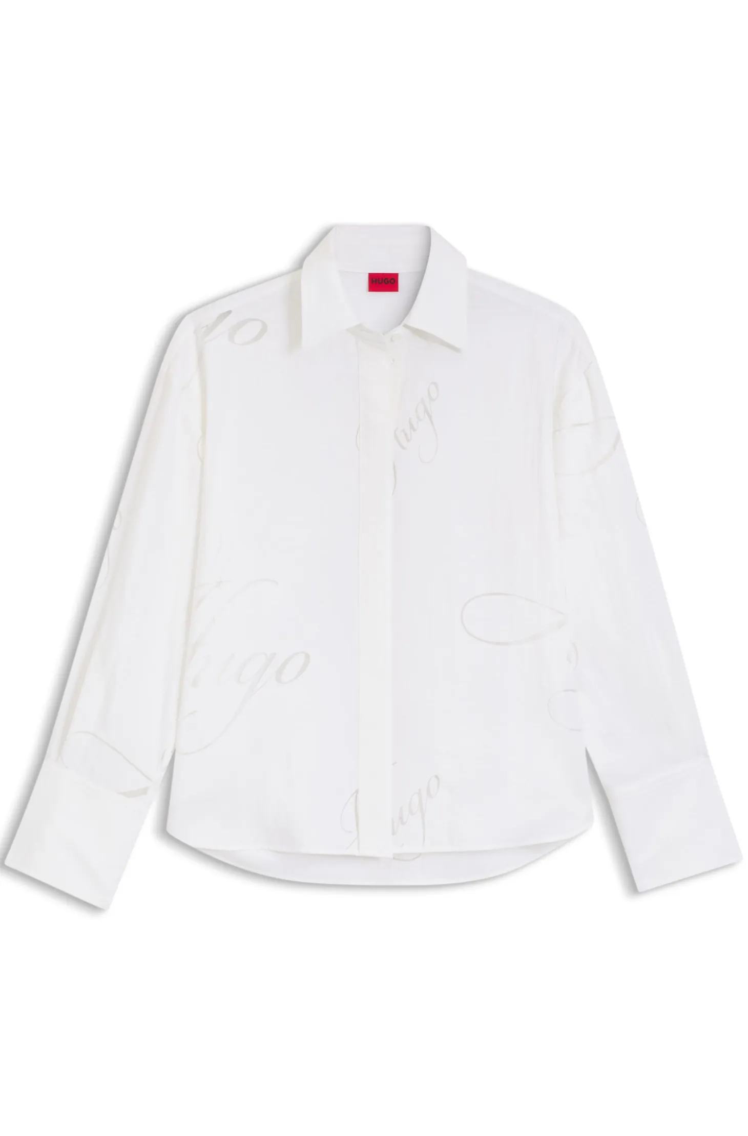 Oversized-fit blouse with burnout logo print