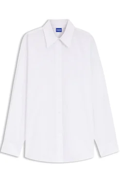 Oversized-fit blouse with burnout heart and logo print