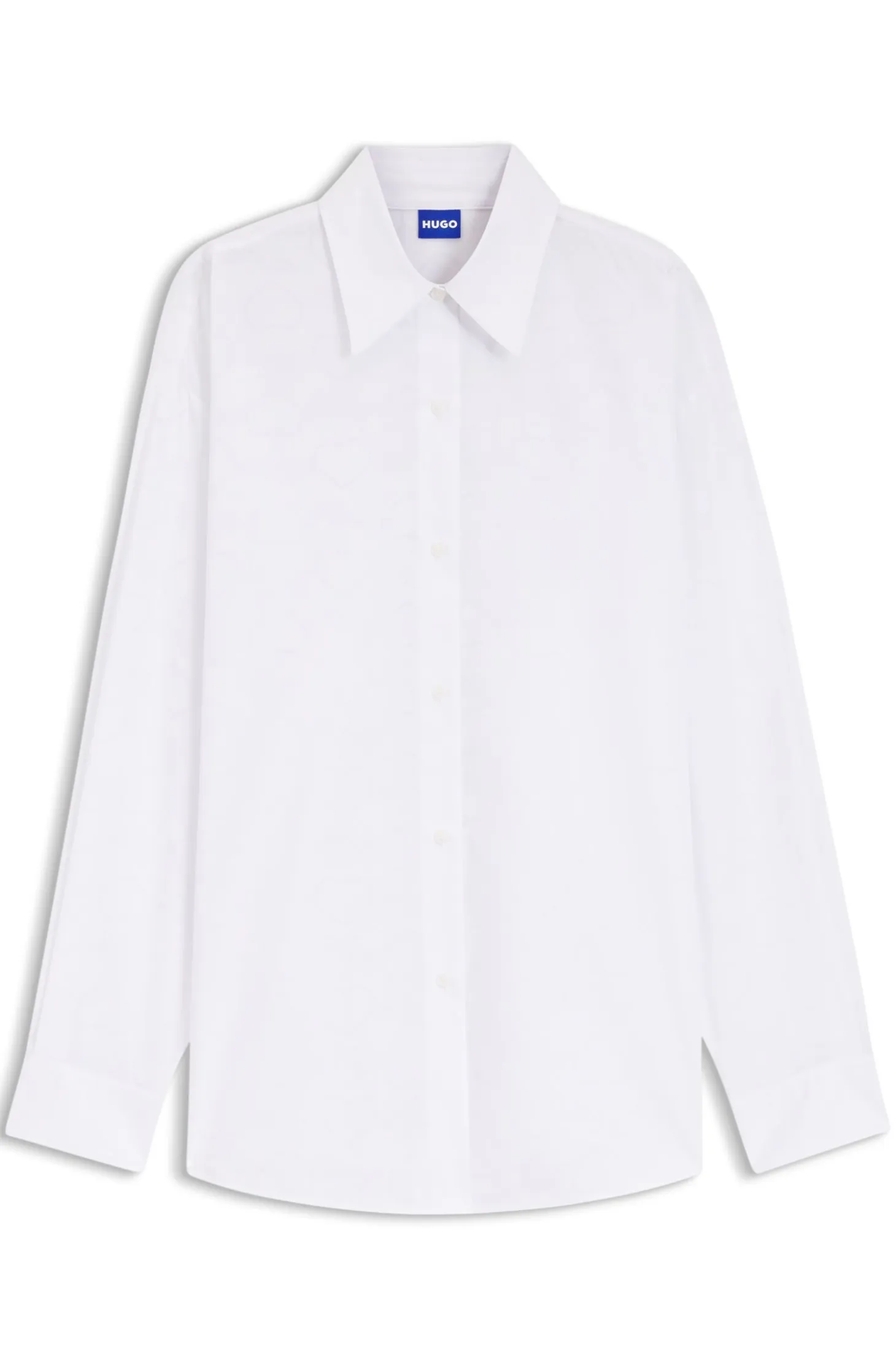 Oversized-fit blouse with burnout heart and logo print