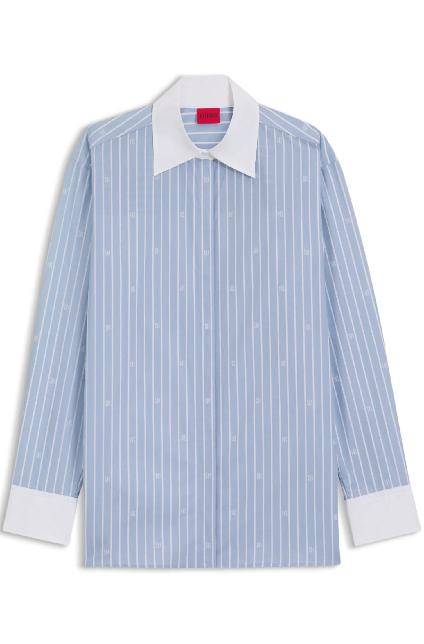 Oversized-fit blouse with stacked logos