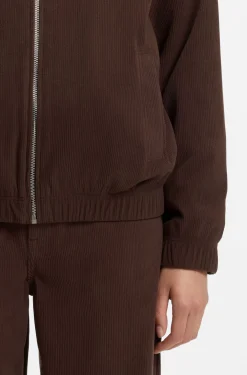 Oversized-fit corduroy jacket with script logo