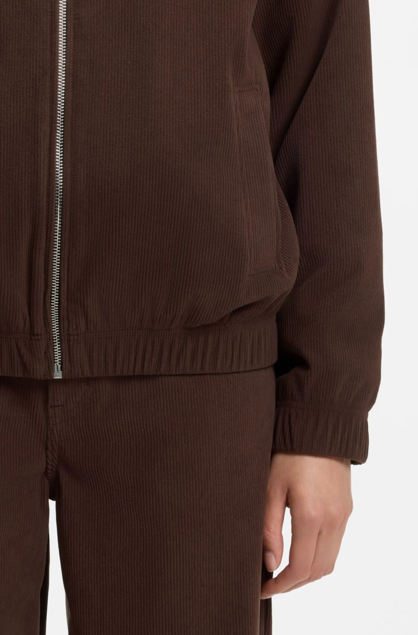 Oversized-fit corduroy jacket with script logo