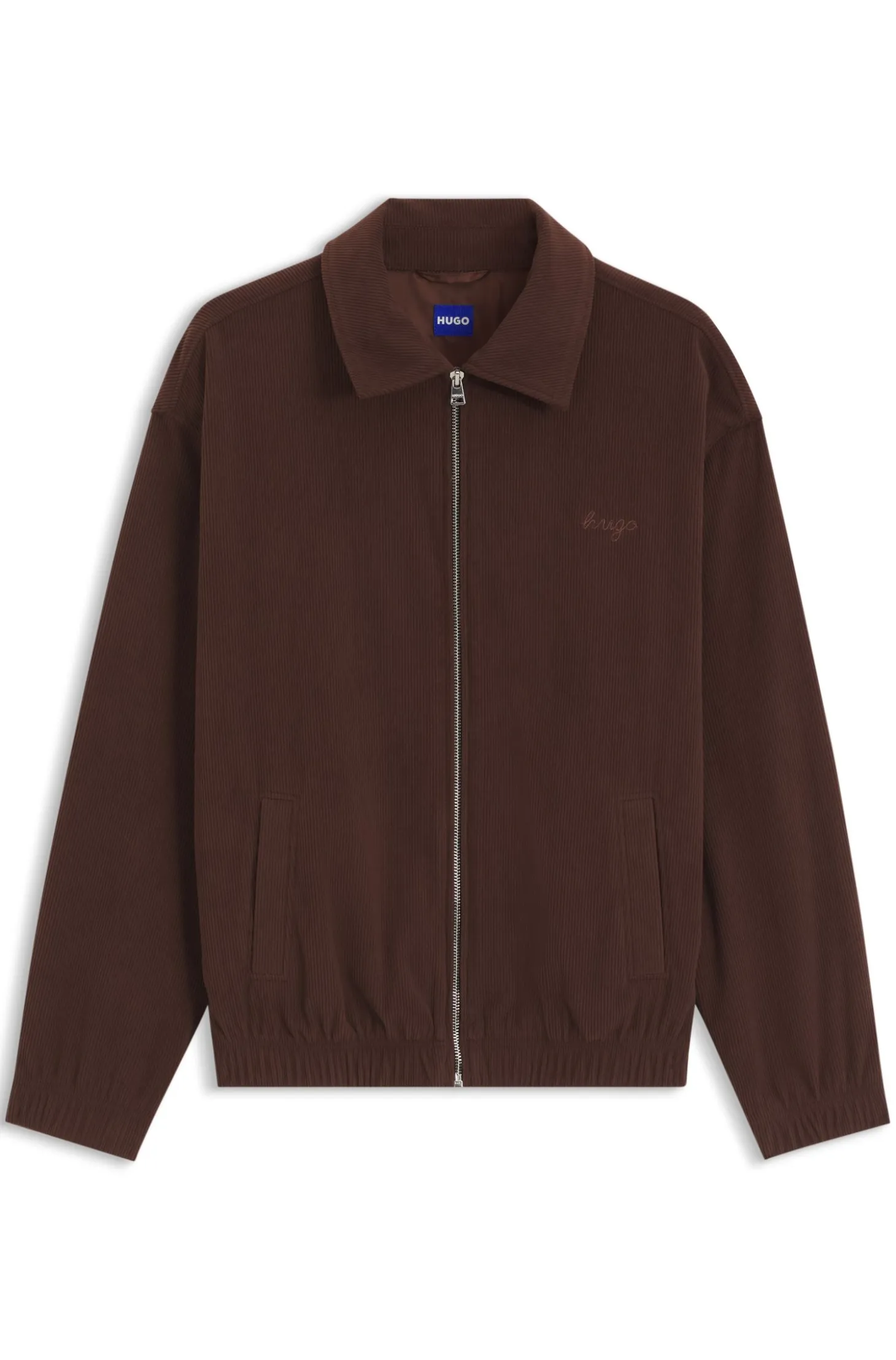 Oversized-fit corduroy jacket with script logo